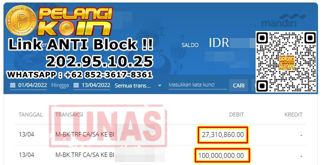 Jackpot Kemenangan 127Juta Cair Withdraw Game BandarQ Pelangikoin
